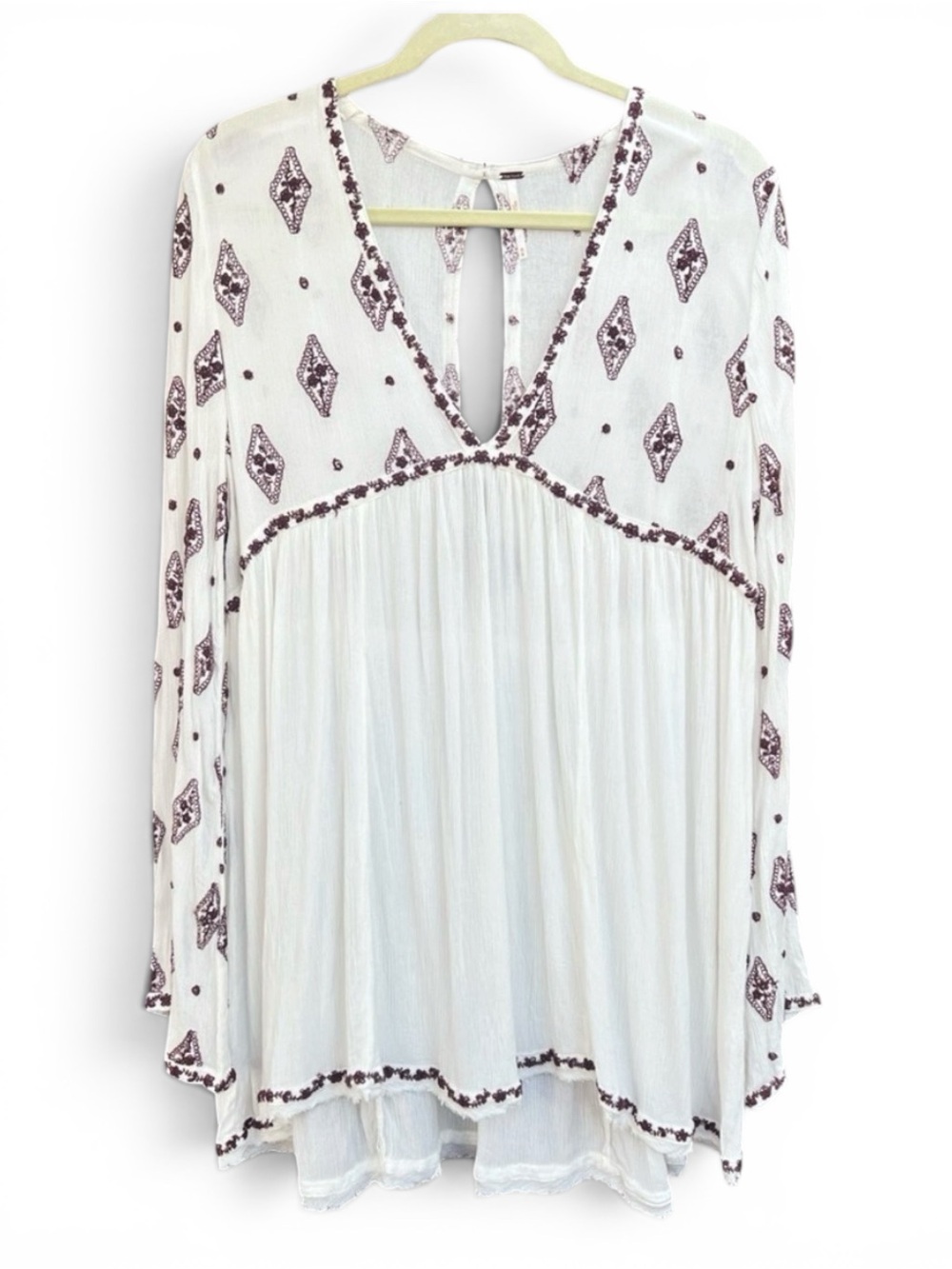 Free People Embroidered Bell Sleeve Tunic